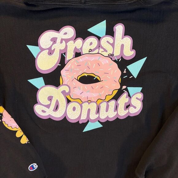 Retro Champion Fresh Donuts Reverse Weave Hoodie - Picture 6 of 8